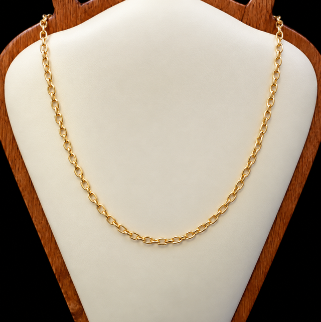 9ct Gold Oval Link Belcher Chain 