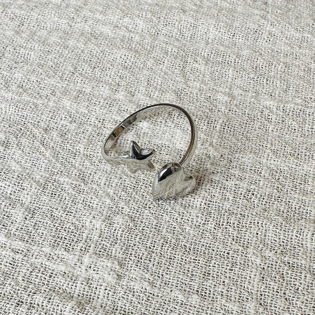Ring hart/ster zilver 