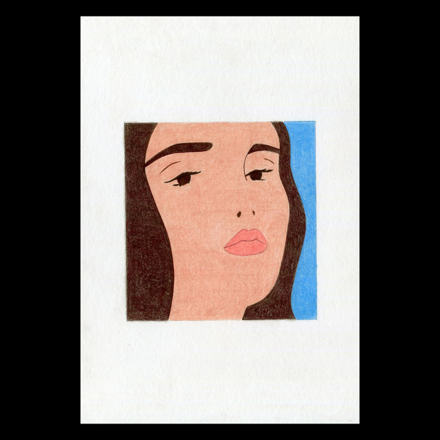 Petite image &quot;La courbe de tes yeux&quot;, dessin original format A5