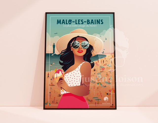 Affiche collector saison estivale 2023 Malo-Les-Bains.