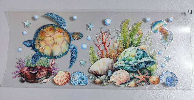 DTF Aufklebe-Folie ca 24x11cm Meerestiere 