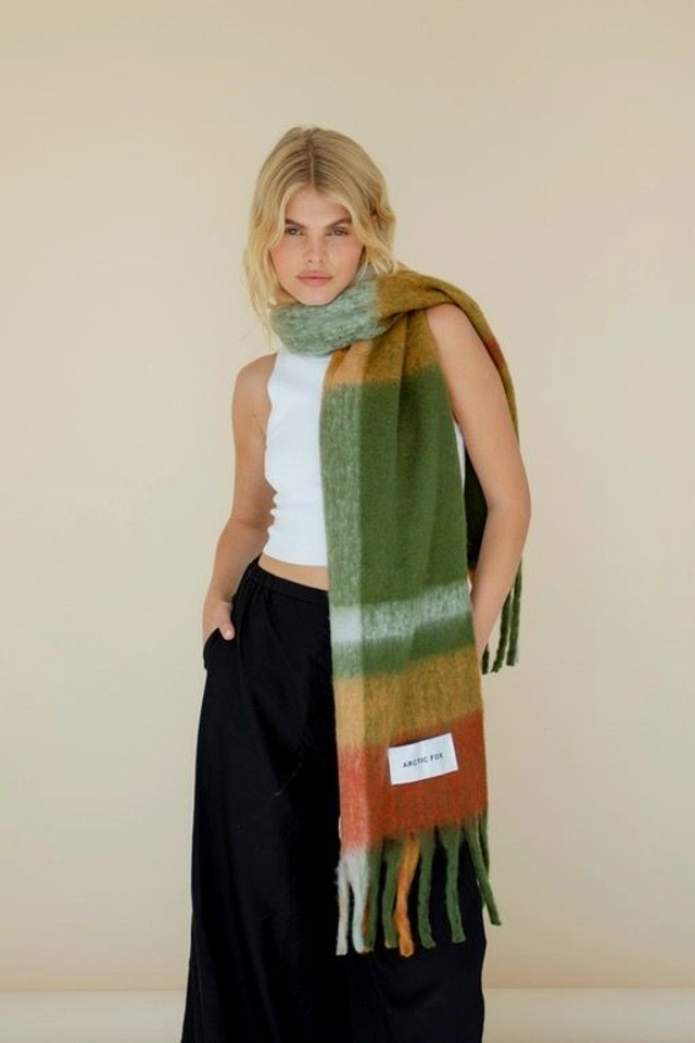 Arctic Fox 100% Recycled Scarf - Mossy Spring