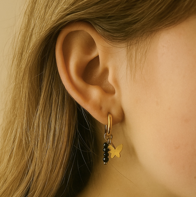 Oorbellen vlinder groen