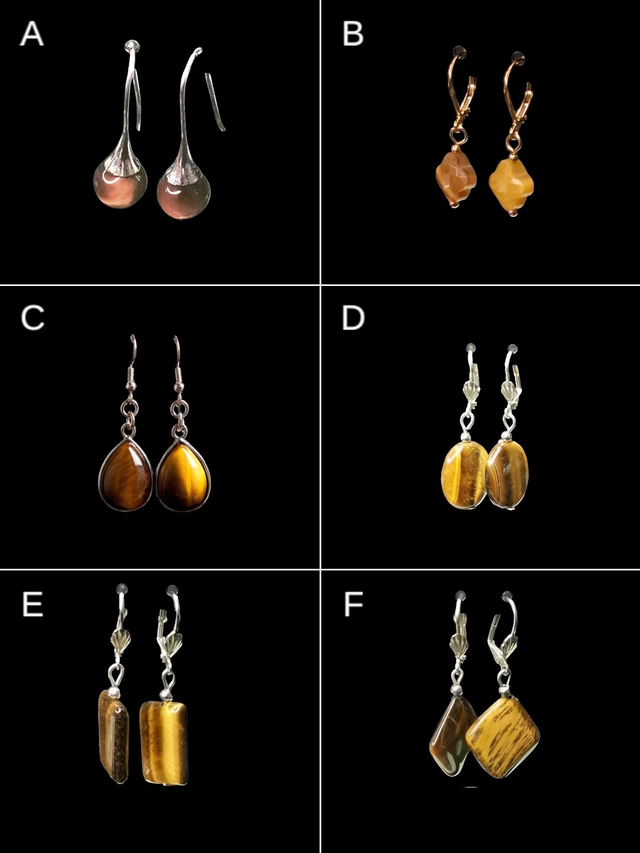 Boucles d&#039;oreilles oeil de tigre 