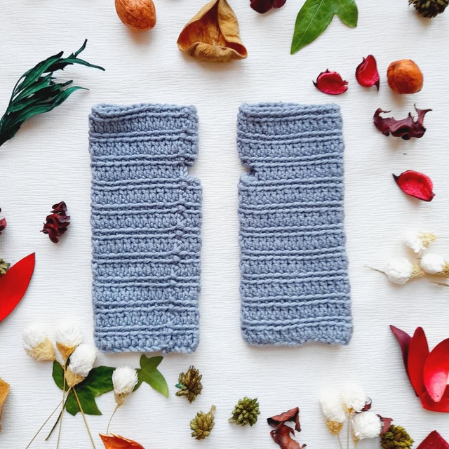 Mitaines Agathe - Fait main au crochet en 100% Mérinos 
