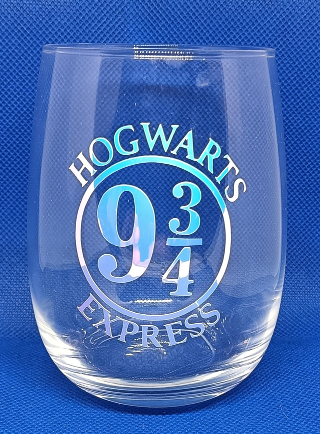 Custom Design Holographic Vinyl Harry Potter Hogwarts Express 13oz Glass.
