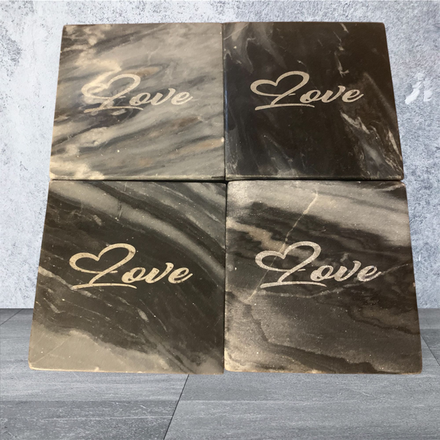 Marble Coaster Set of 4 - Love