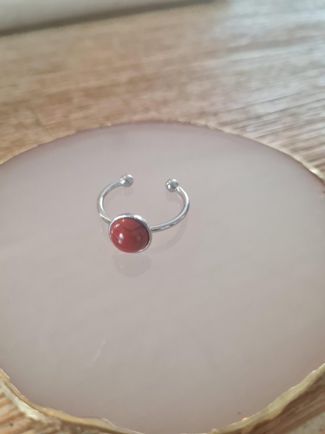 Bague jaspe rouge