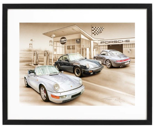 Porsche Garage Triple 9 - Framed Print