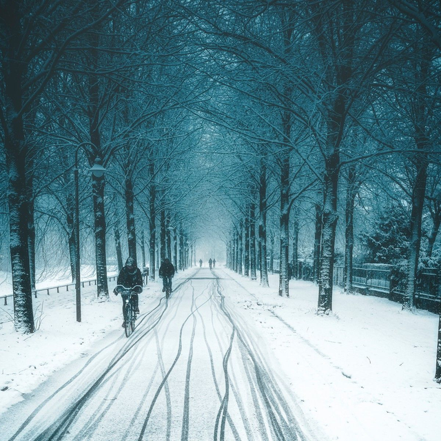 Promenade im Schneetreiben