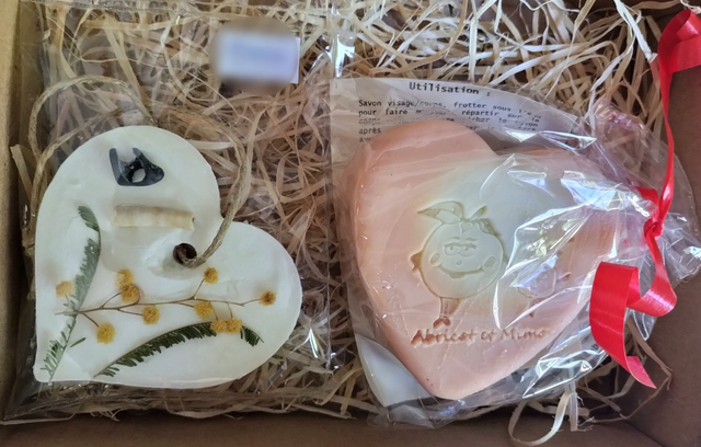 Coffret cœur: savon cœur et fondant de cire