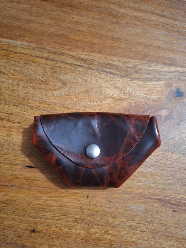 Porte monnaie marron marbré 