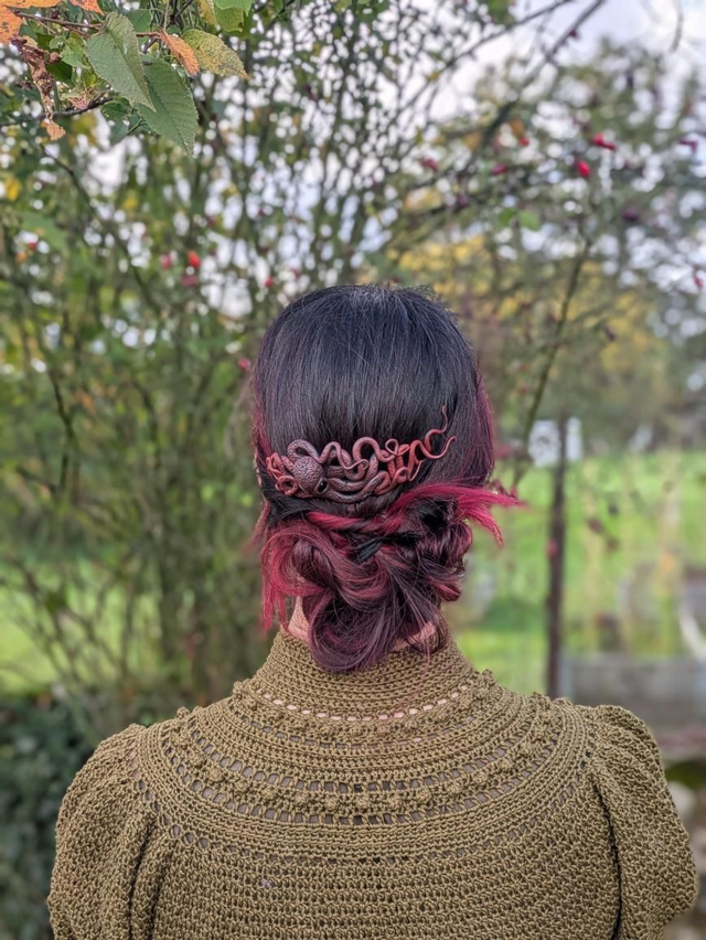 Peigne à cheveux pieuvre Rouge