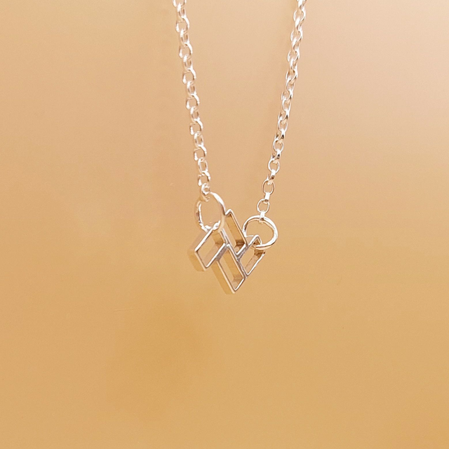 Sterling silver rectangles necklace (style 1)