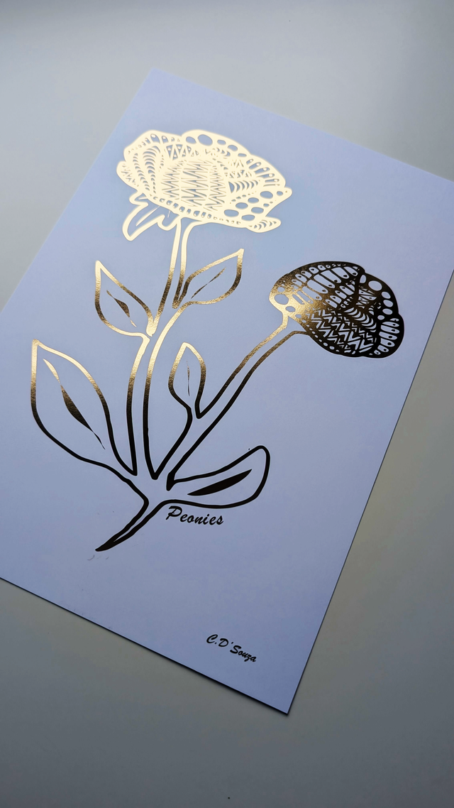 Peonies / November Foil Print