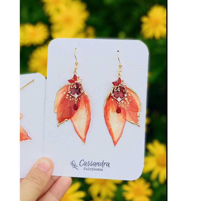 Feu d’automne - boucle d’oreille 