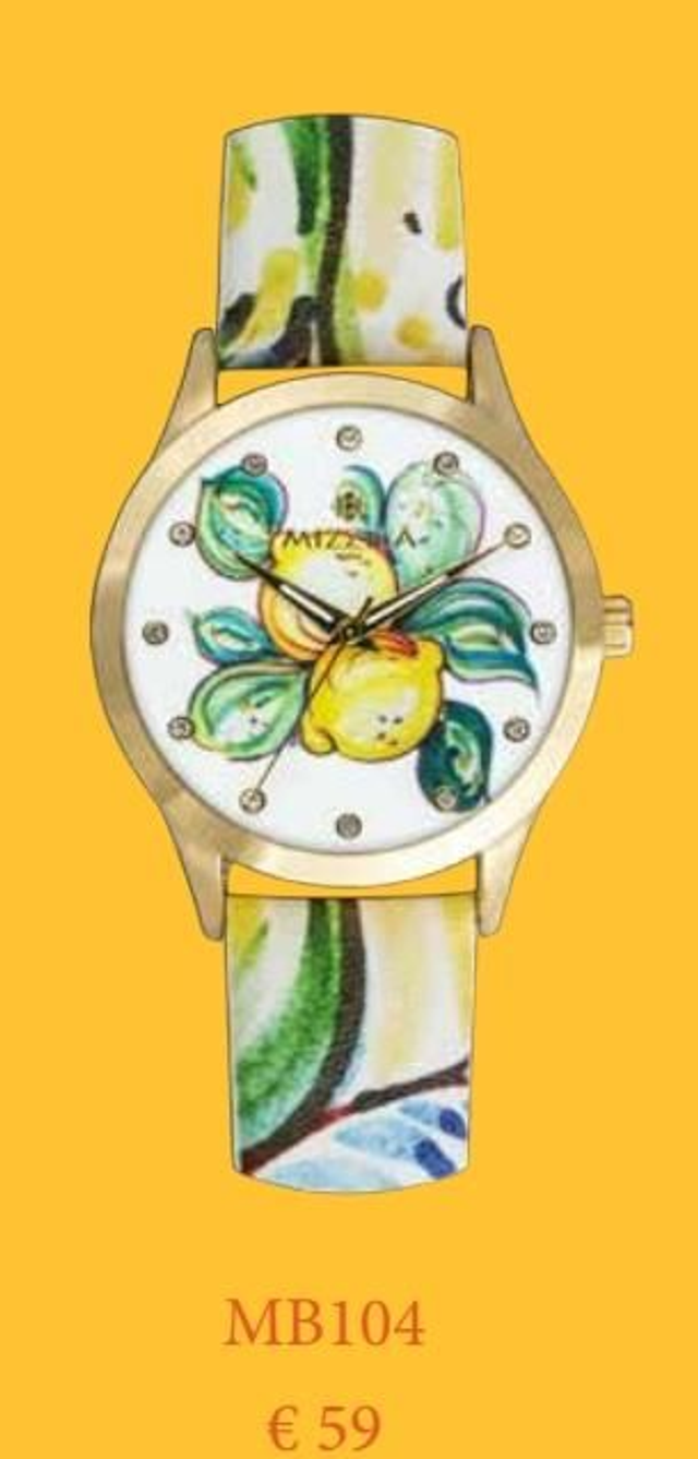 Orologio siciliano in acciaio "limoni"