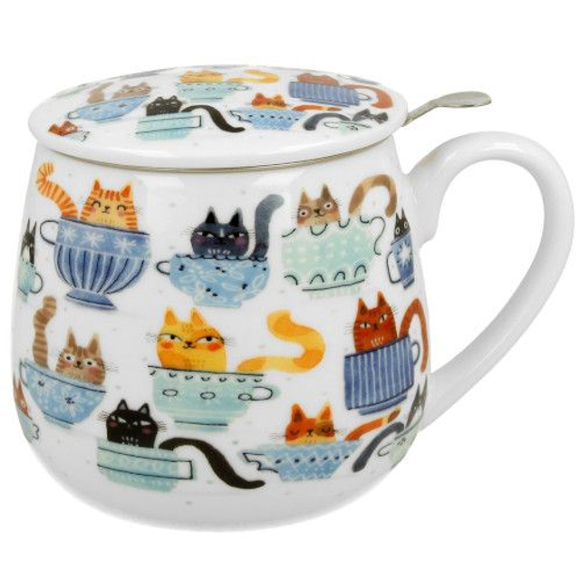 Taza teacups, porcelana 0,40 l. filtro y tapa,  en caja de regalo.*034