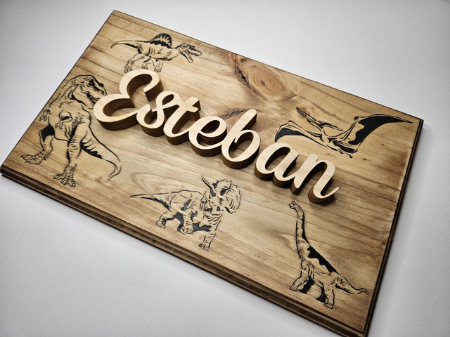 Tableau prénom mix gravure relief => SUR COMMANDE