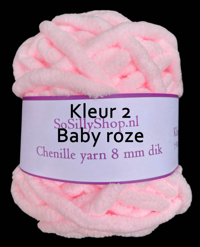 Chenille fluffy yarns 8 mm dik 45 grams