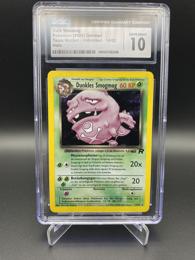 Dunkles Smogmog (14/82) Team Rocket - CGC 10 GEM MINT - DE - Holo Rare