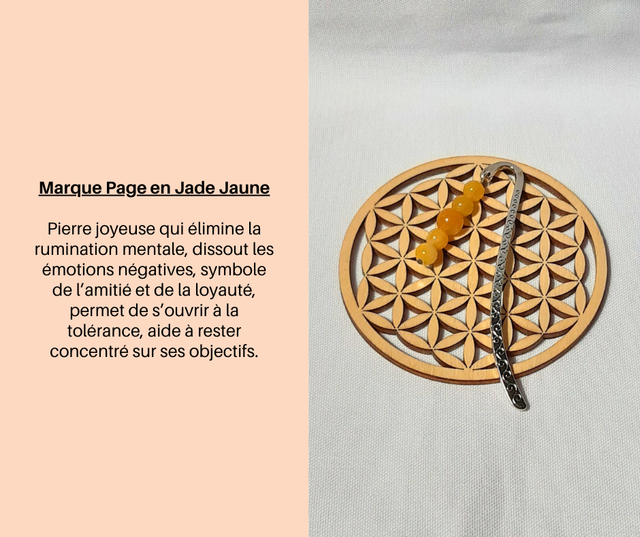 6- Marque page en Jade Jaune