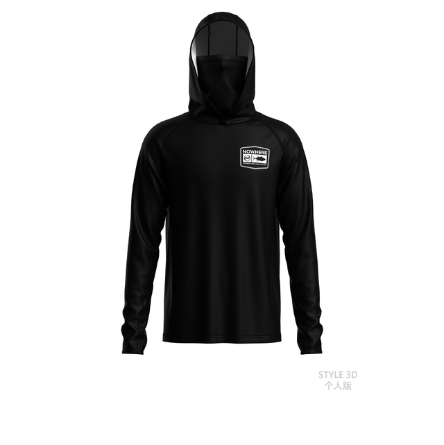 TSHIRT UPF 50+ NOWHERE FISHING BLACK Longsleeve 