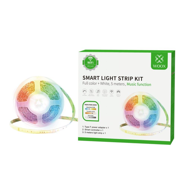 Kit Striscia LED Intelligente 5m con Funzione Musicale e Controllo Vocale Alexa, R5149