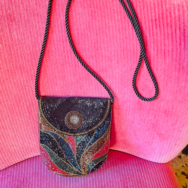 Vintage Tasche Perlenstickerei 