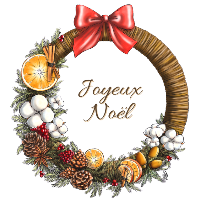 Carte de vœux Couronne de Noël
