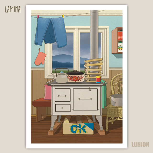 Estufa a leña blanca