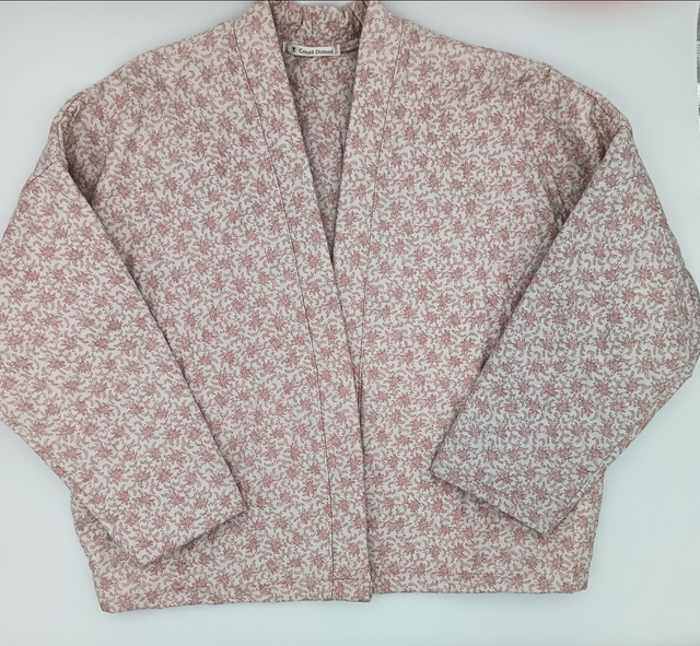 Gilet Kimono matelassé rose-Promotion Modèle 2024 