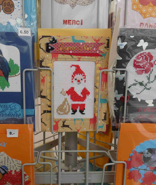 La carte brodée du père noël