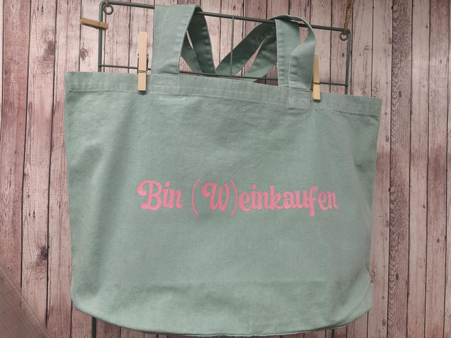 Shopper Mint, Weinkaufen / Love yourself