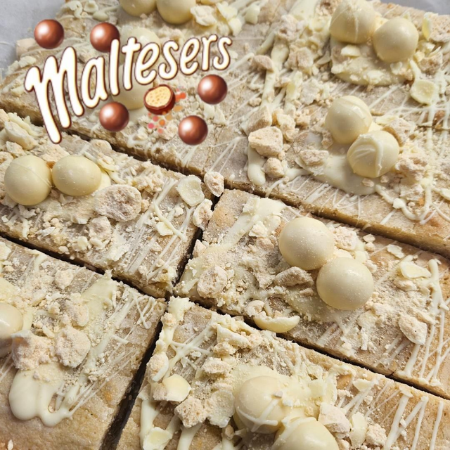 White Malteser Blondie Slice