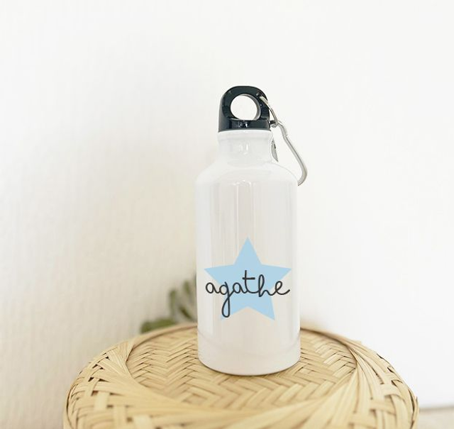 Gourde personnalisée avec prénom – Couronne, Cœur ou Étoiles (400ml)