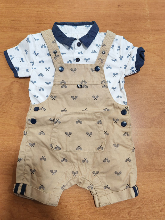 Ensemble polo + salopette 3 mois