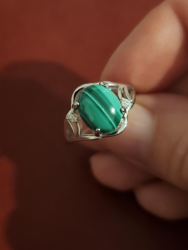 Bague argent avec cabochon pierre naturelle