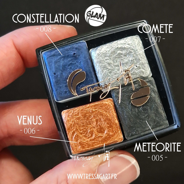 TRESSAG&#039;ART - GLAM AQUARELLE ARTISANALE COFFRET PAR 4 - TR004002