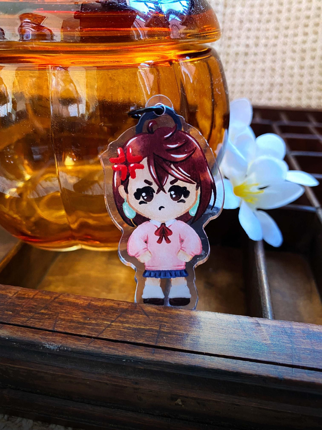 Angry School Girl Acrylic Keychain 