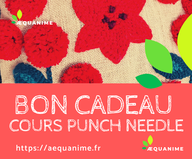 Bon cadeau pour 1 cours particulier punch needle