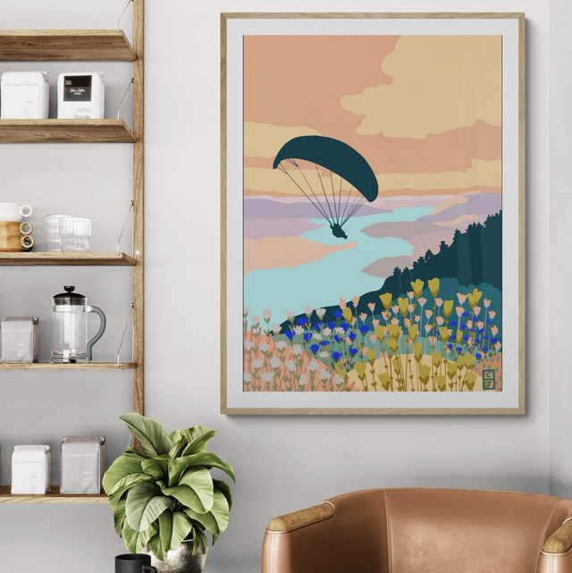Parapente col de la Forclaz Fine Art print