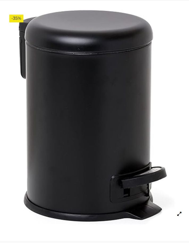 Papelera Baño con Pedal de Acero Inoxidable, 3L de Capacidad