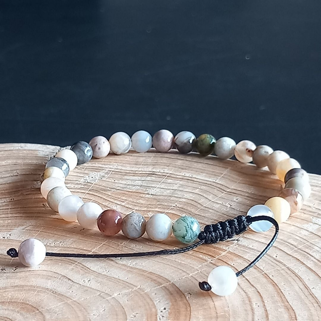 Bracelet ajustable en Opale dendritique