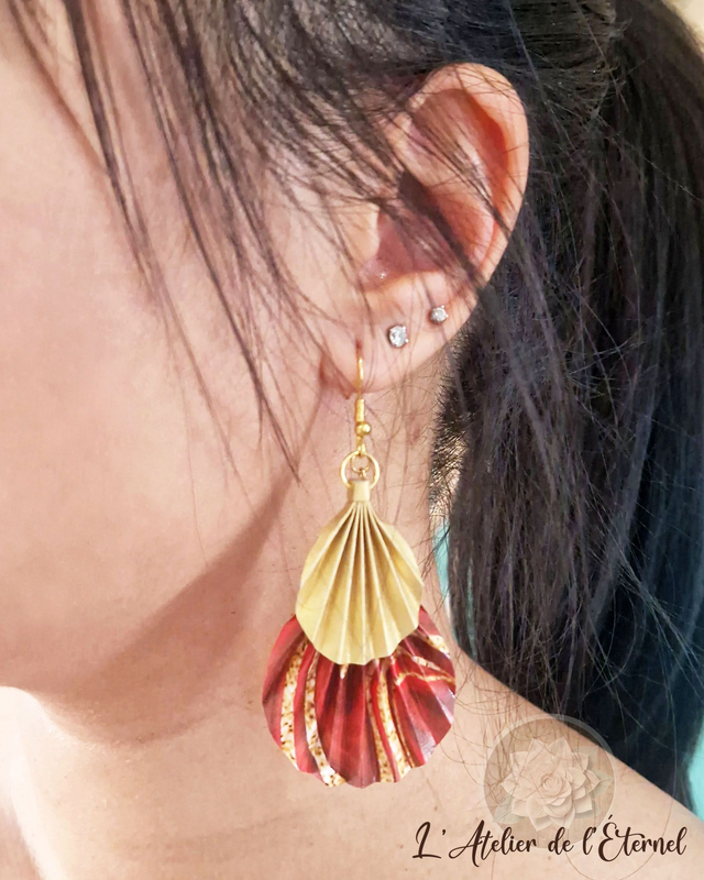 Boucles d'oreilles Licuala Royal - Collection marbrée