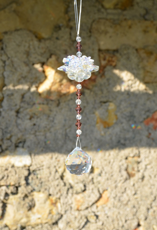 Lotus et sphère en cristal Feng Shui