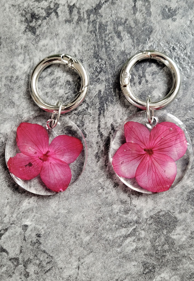 Boot Charms - Pink Pressed Flowers