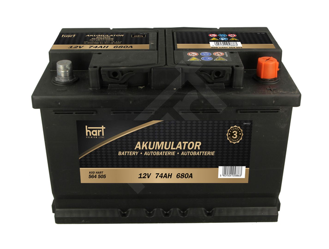 Akumulator Hart Premium 74ah 680A 