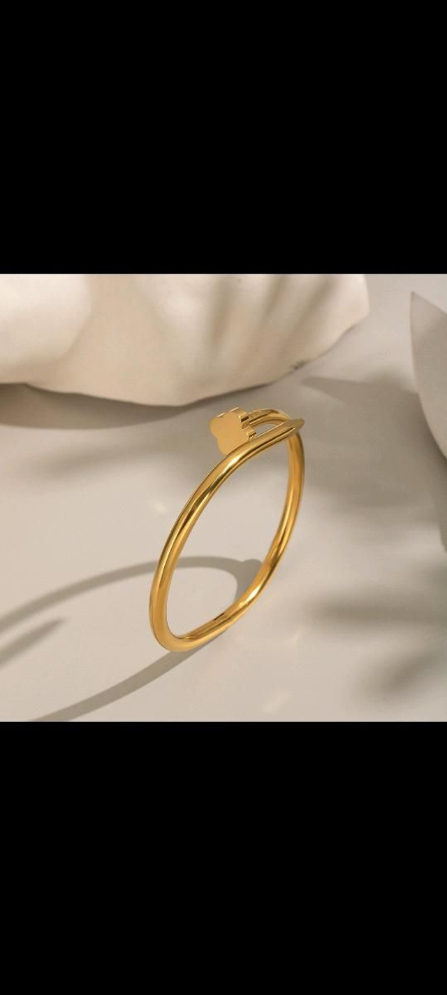 Edelstahl Armreif Flower