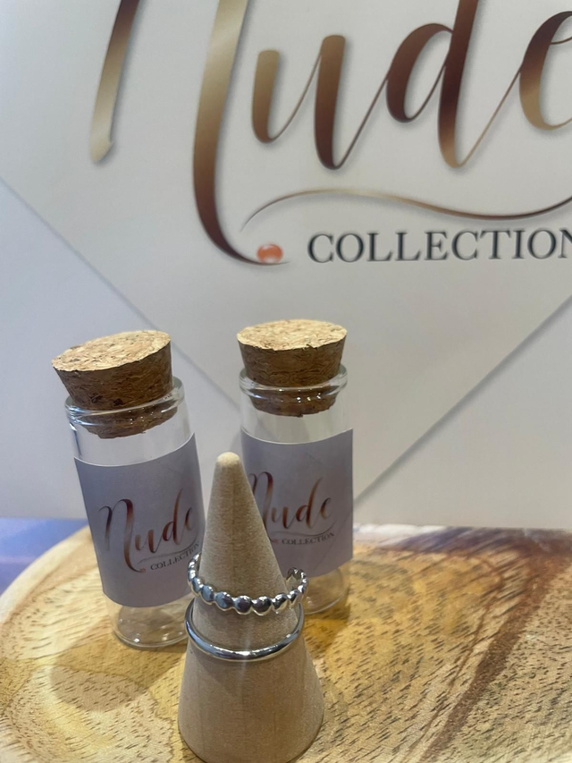 Bague réglable en acier onoxydable couleur argentée Collection Nude